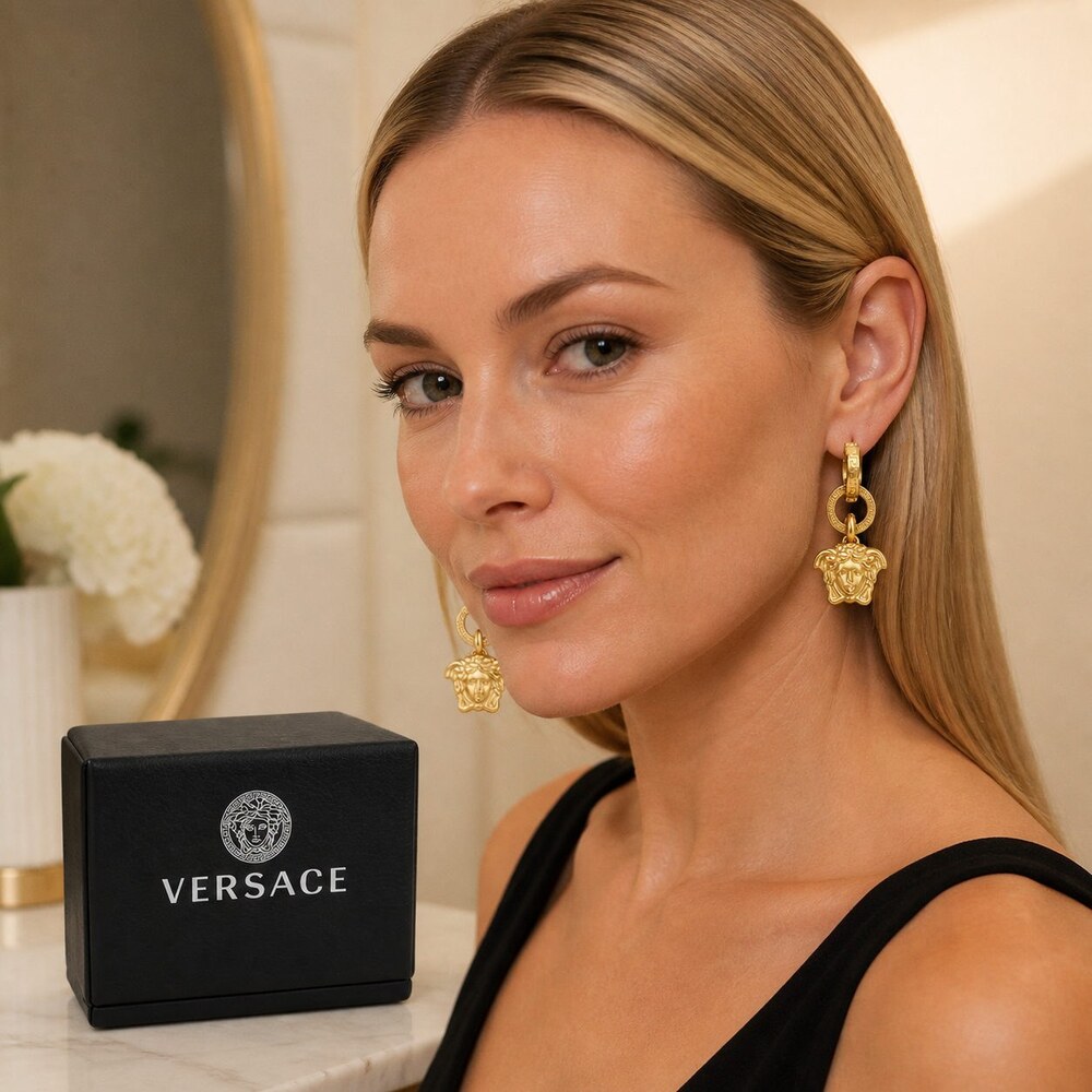 Versace Bold Statement Earrings Style 2 | New with Box - Picture 8 of 9